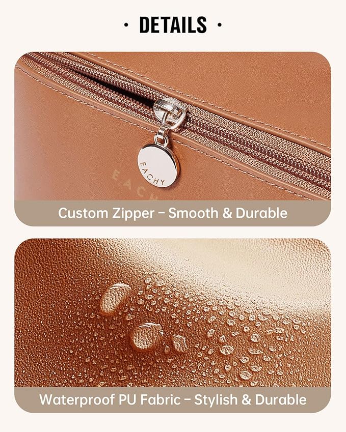 Celunor Travel Makeup Bag, Large Capacity Cosmetic Organizer, Waterproof Portable Beauty Case for Women