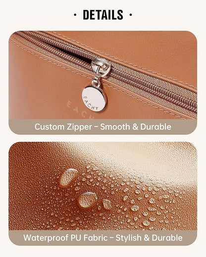 Celunor Travel Makeup Bag, Large Capacity Cosmetic Organizer, Waterproof Portable Beauty Case for Women
